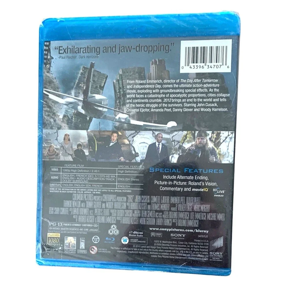 2012 (Blu-ray, 2009) BRAND NEW SEALED John Cusack, Chiwetel Ejiofor, Amanda Peet